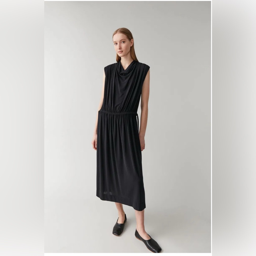 COS Cowl Neck Cotton Dress